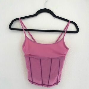Urban Outfitters - Women’s Pink Corset Style Top w/ Purple Detailing, Size S